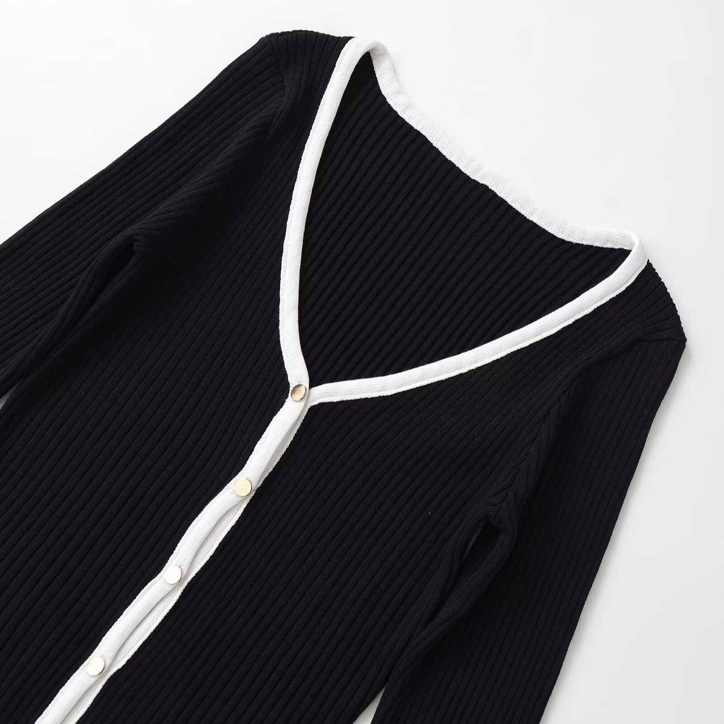 Chaqueta de capas con bloques de color para mujer - Estilo europeo elegante KUN-00121