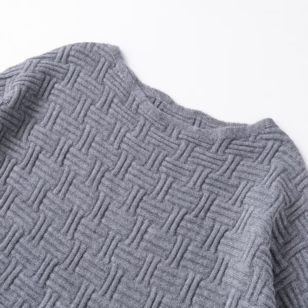 Suéter asimétrico texturizado de un solo hombro de punto KUN-00093