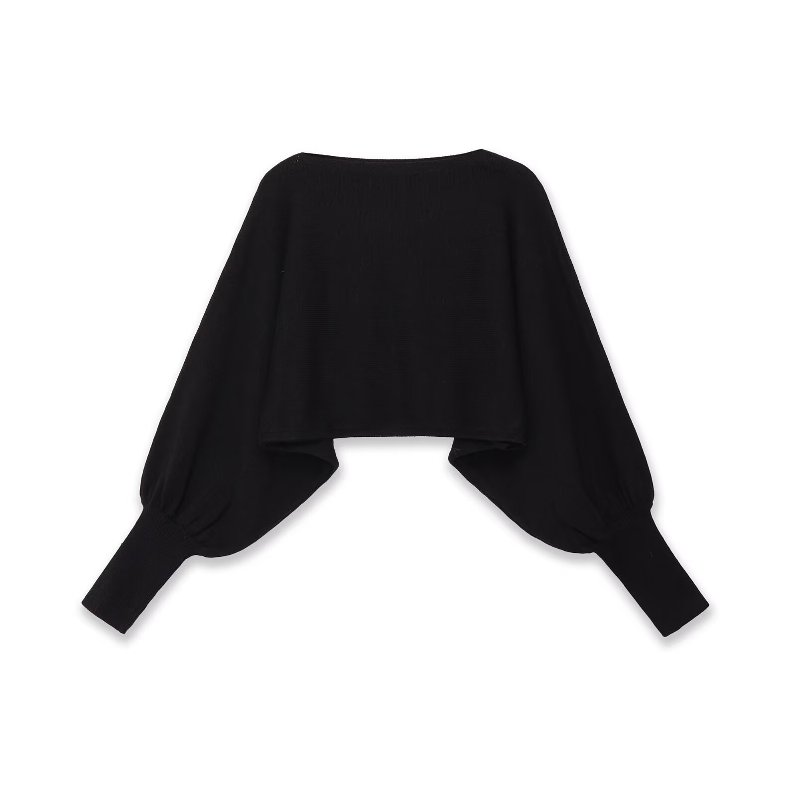 Knit Top Bubble Sleeve Cropped Sweater KUN-00063