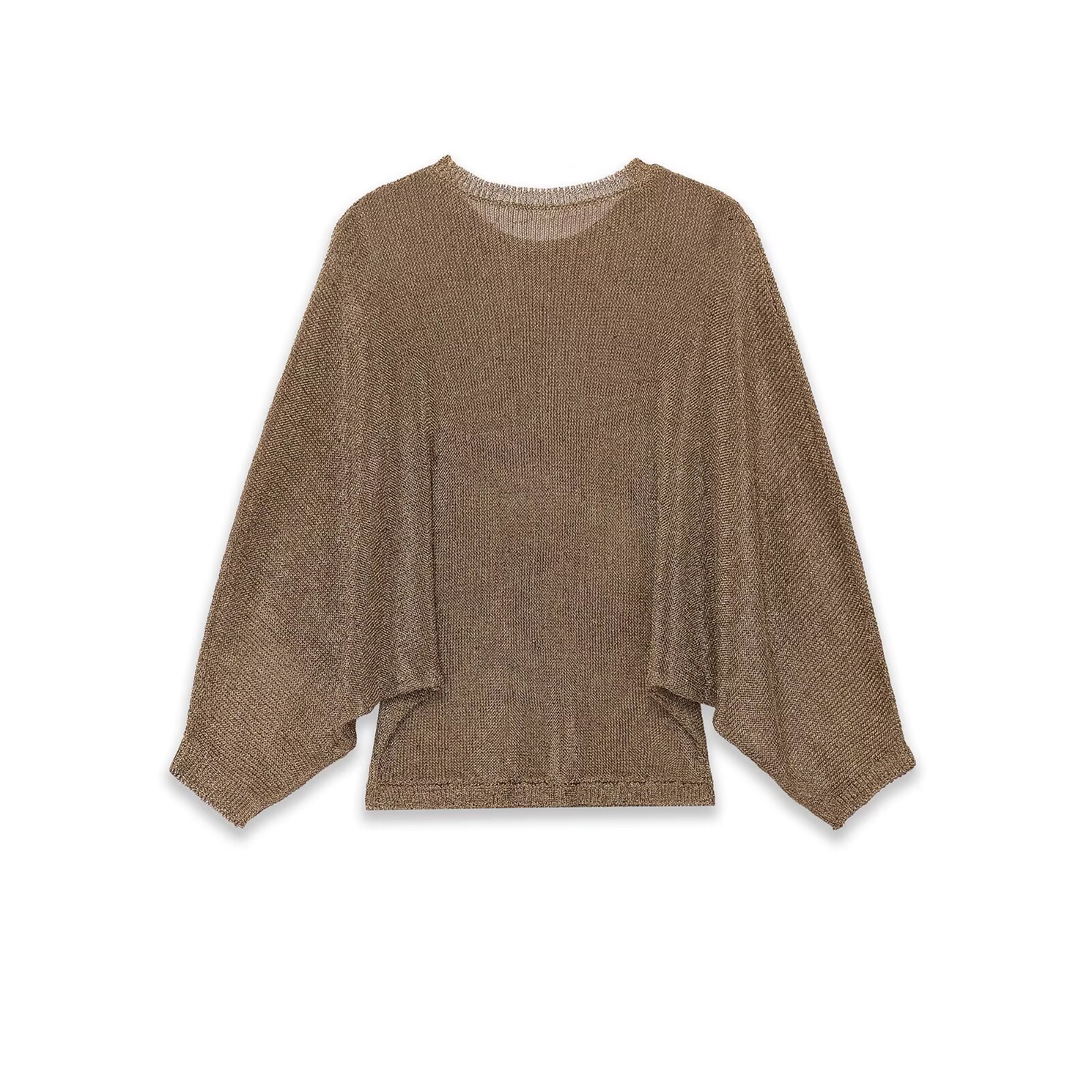 Knit Top Metallic Sheen Elegant Sweater KUN-00003