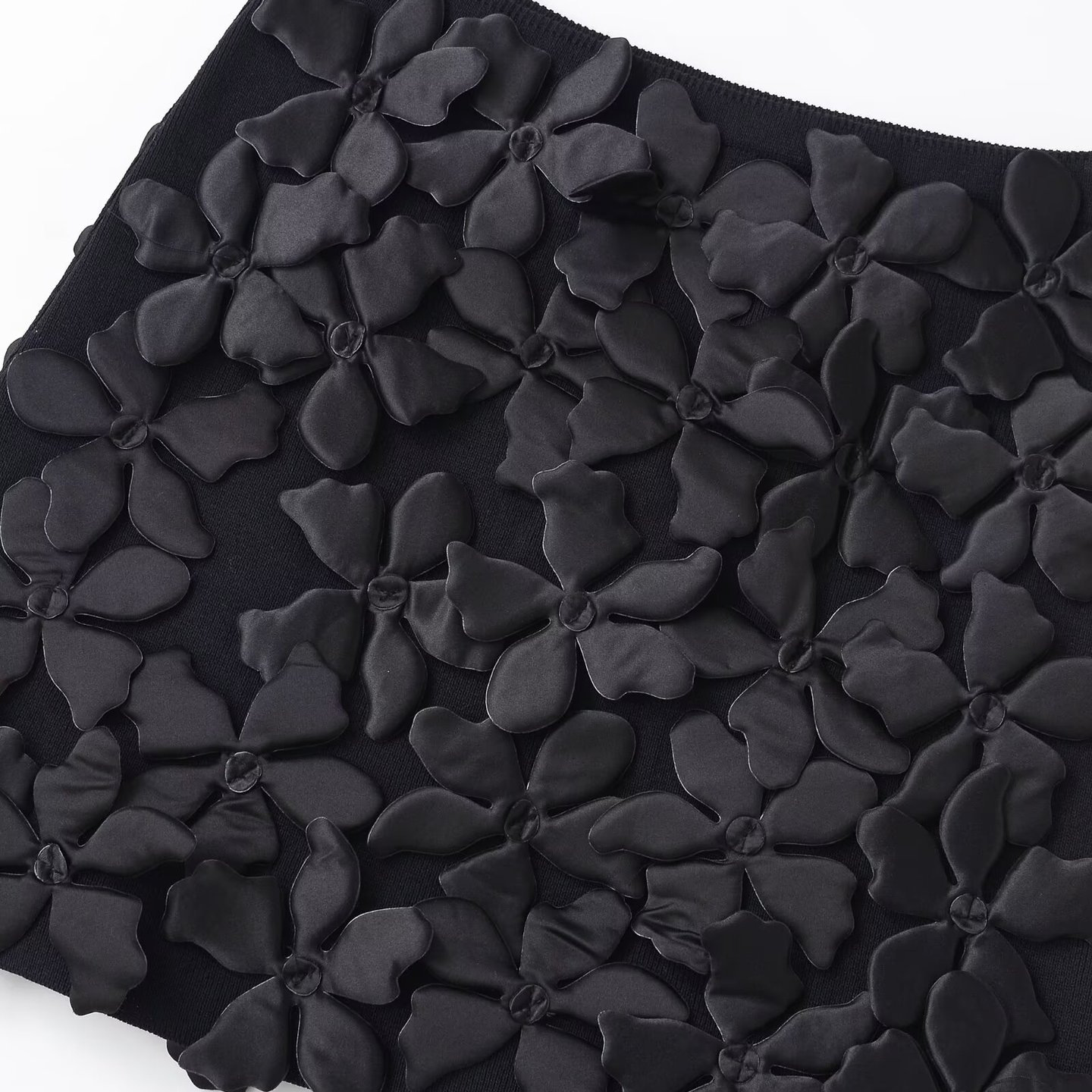 Knit Mini Skirt - Floral Y2K Style KUN-00026