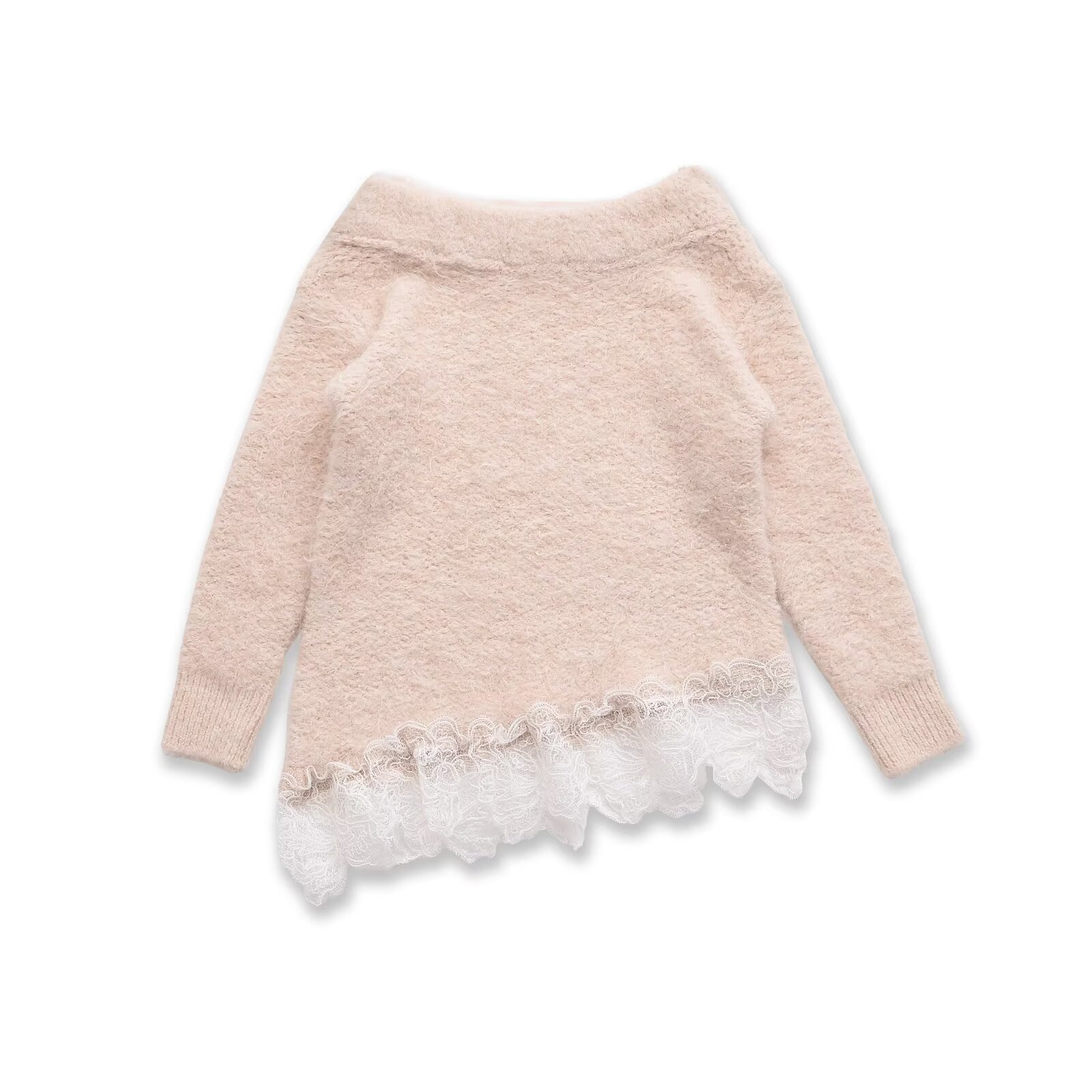 Lace Stitching Knit Top Trendy Sweater KUN-00010