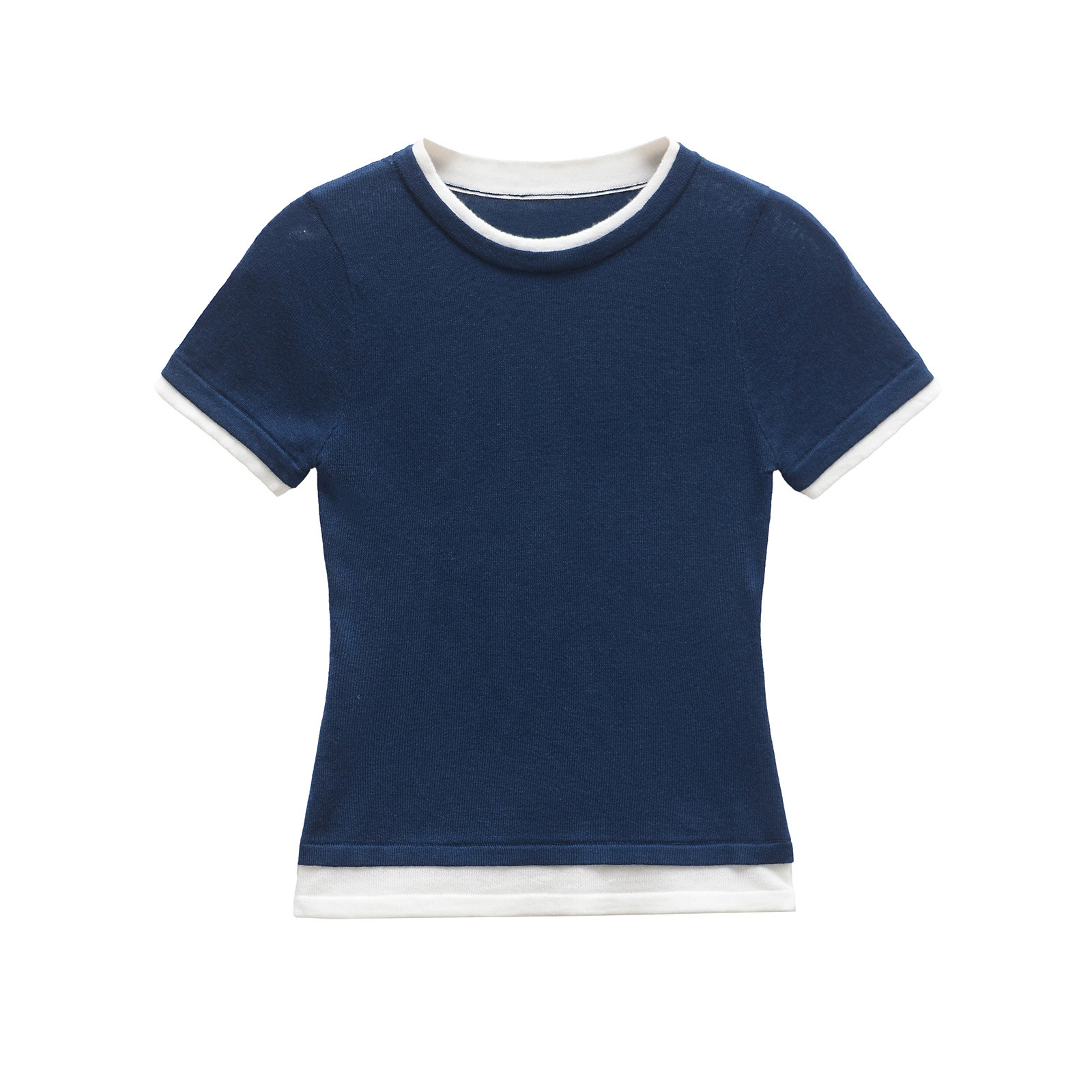 Women's Double Layer T-Shirt Classic Fashion Versatile KUN-00004