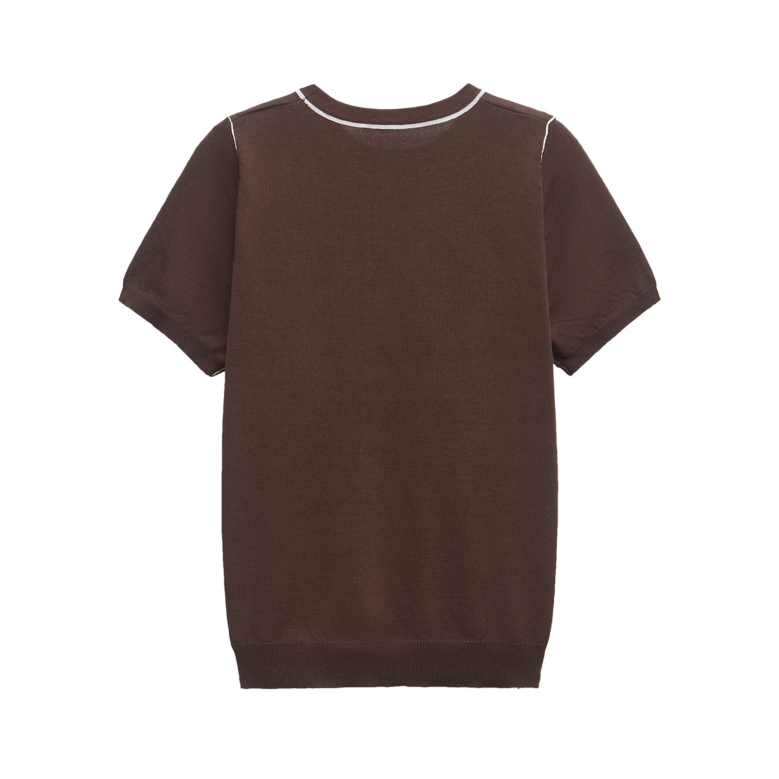 Knit Top - Women's Classic Trimmed Short Sleeve Tee KUN-00004