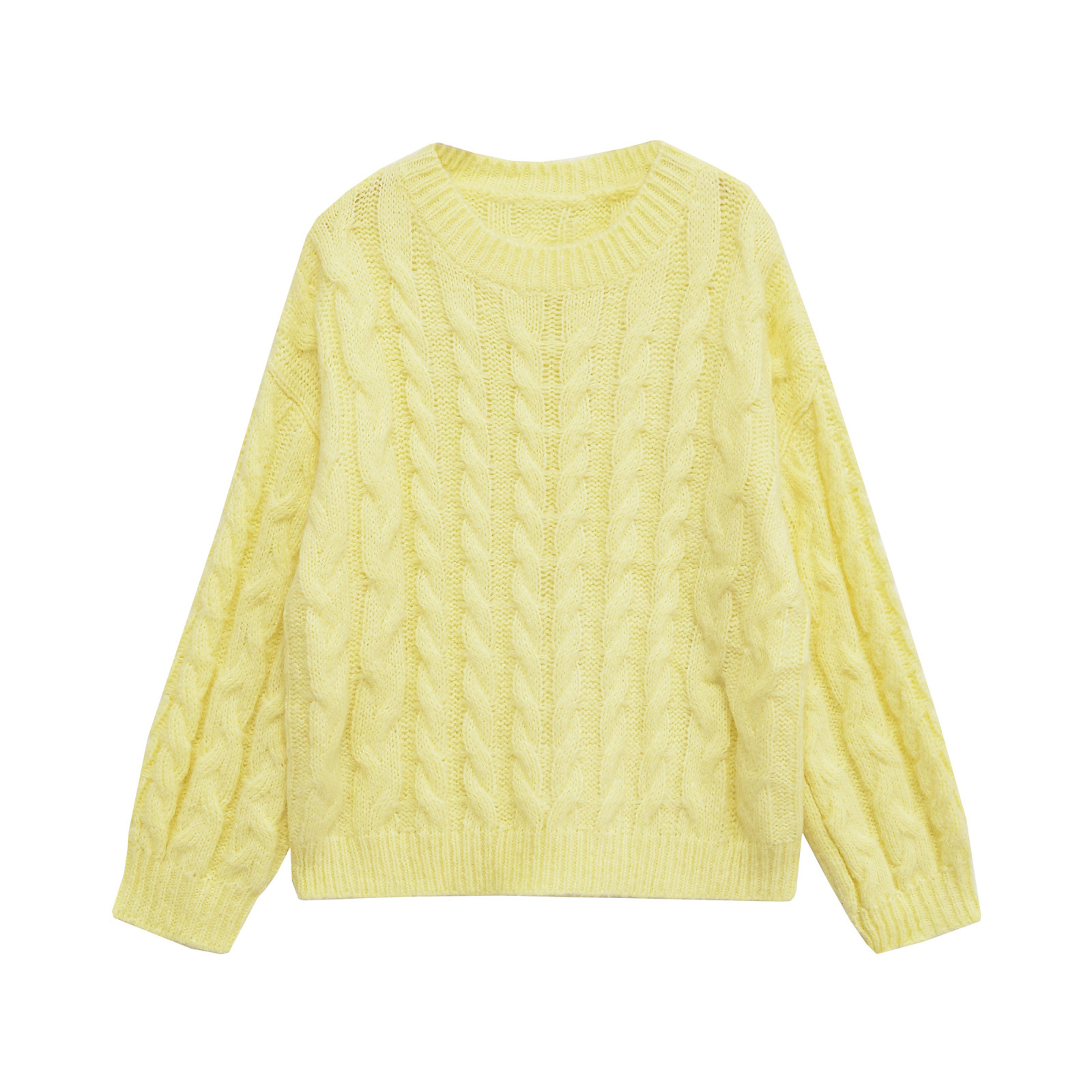Knit Sweater Cable Knit Pullover - Stylish Women's Top KUN-00011