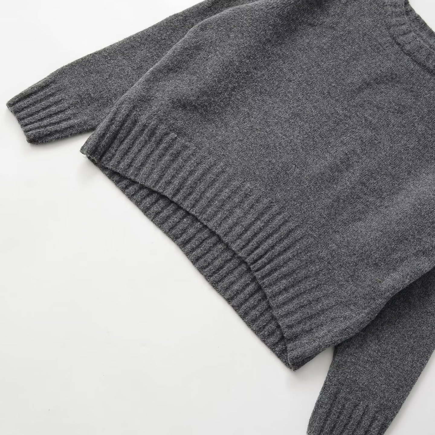 Ribbed Knit Top - European Chic Casual Sweater KUN-00046