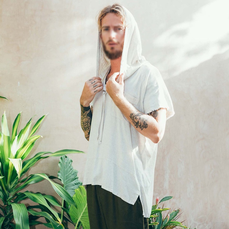 Hooded Cotton Blend Summer Sports Set with Short-Sleeve T-Shirt and Shorts for Casual Training