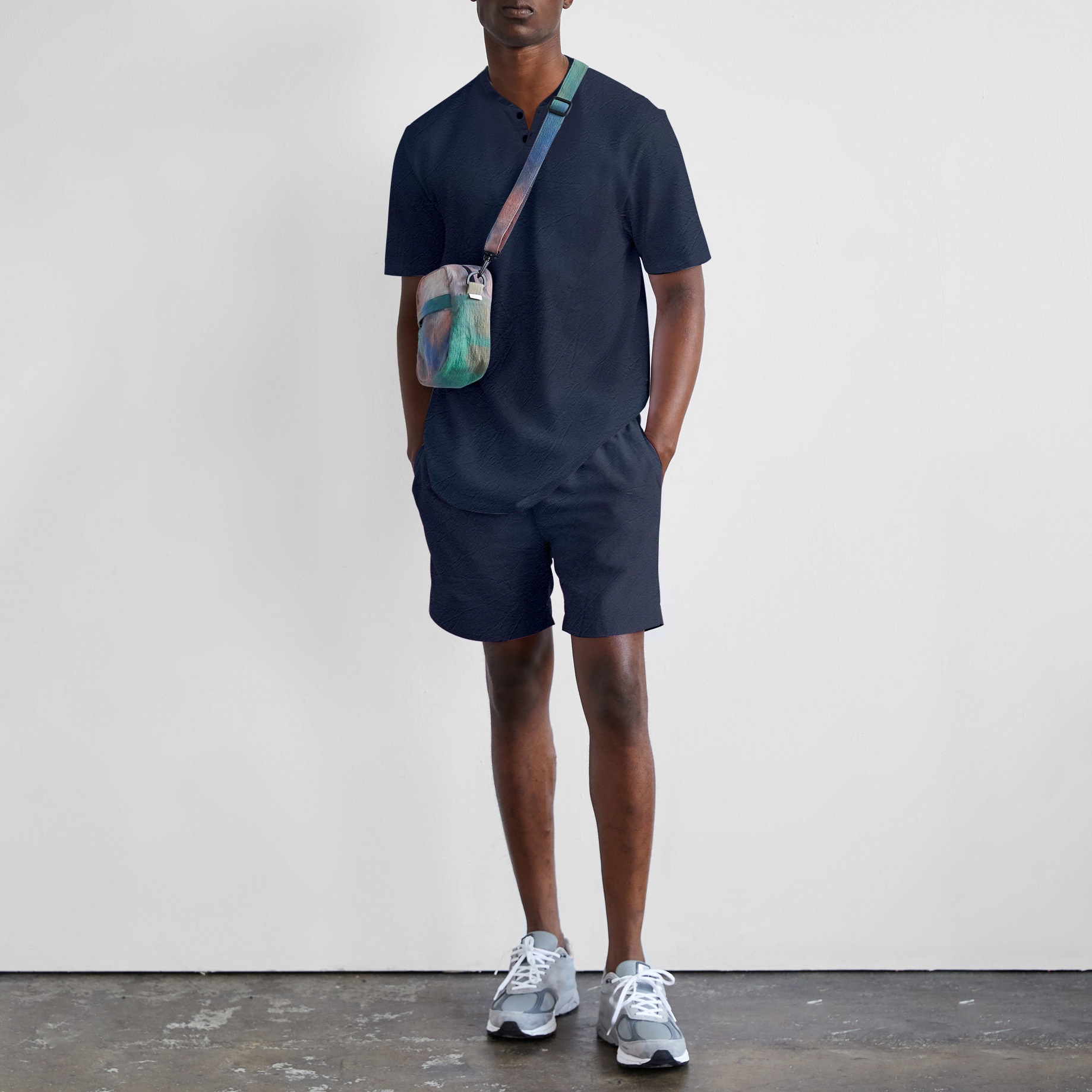 Linen Blend Casual Beach Short Sleeves Tee and Shorts Set - Breathable Menswear for Vacation Comfort