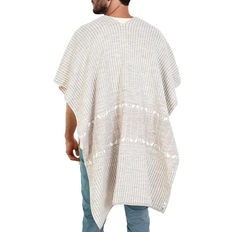 Retro Ethnic Print Loose Fit Men's Cape - Breathable Casual Menswear