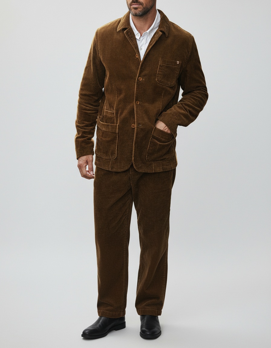 Slim Fit Business Casual Winter Jacket with Breathable Cotton Blend and Lapel Collar