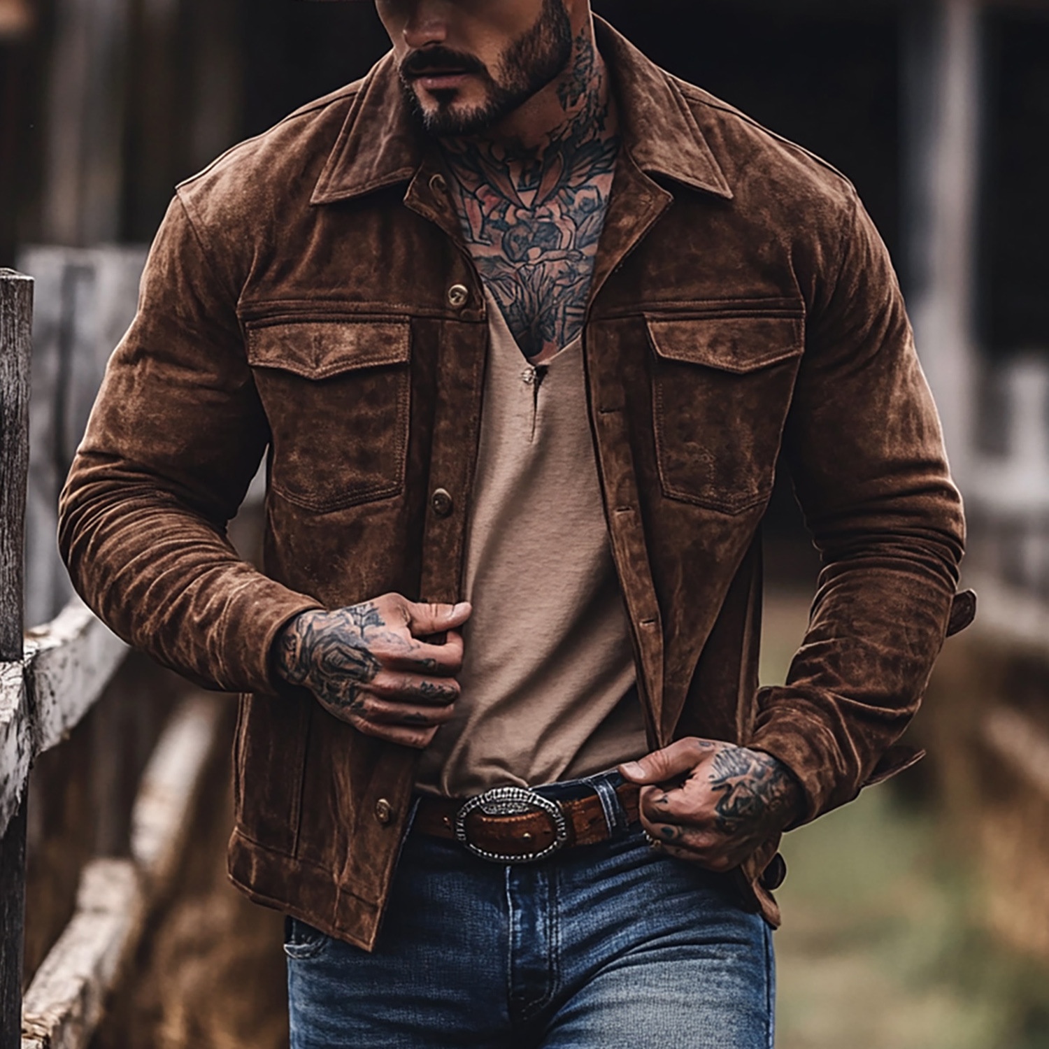Suede Casual Fashion Menswear Jacket