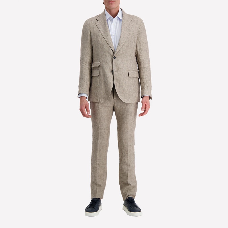 Lapel Collar Business Casual Suit with Breathable Fashion Jacket and Trousers
