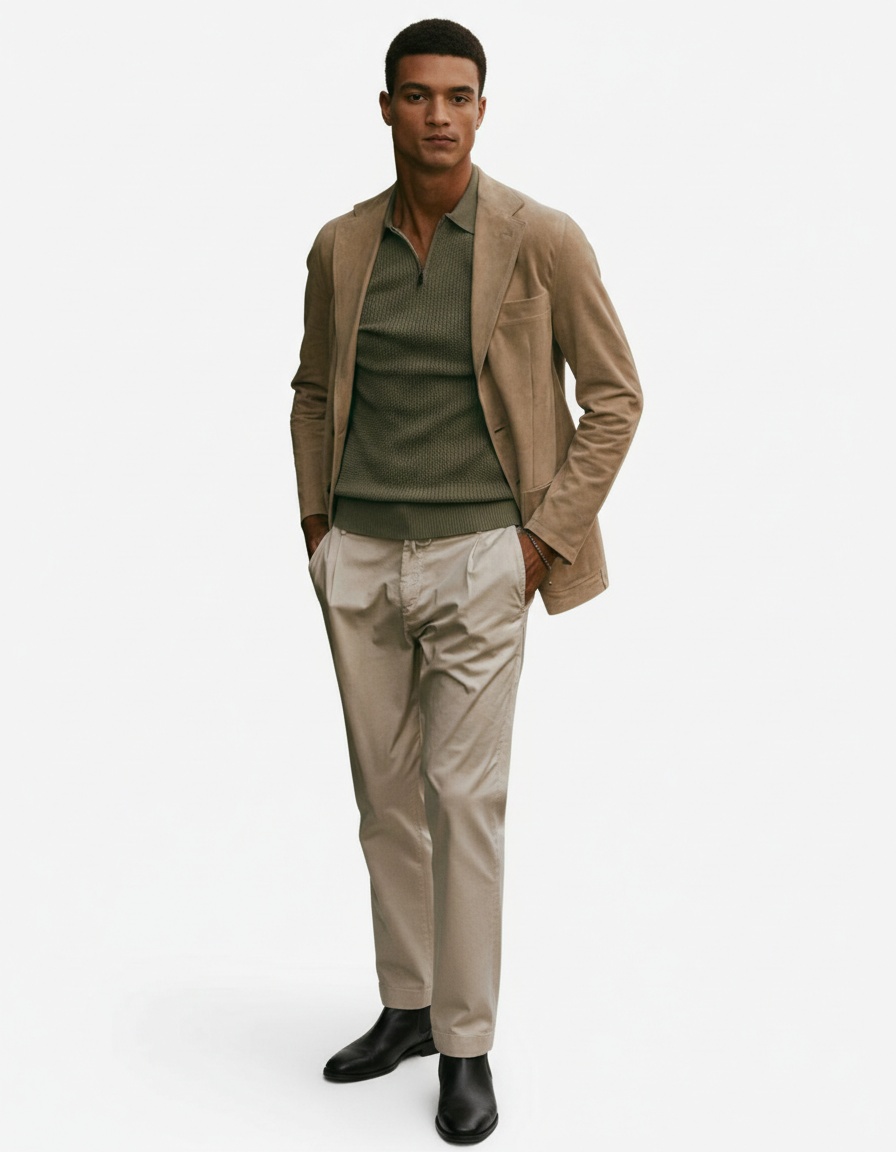 Katoenmix losvallend jasje met revers, geschikt voor casual zakelijke gelegenheden in de winter.