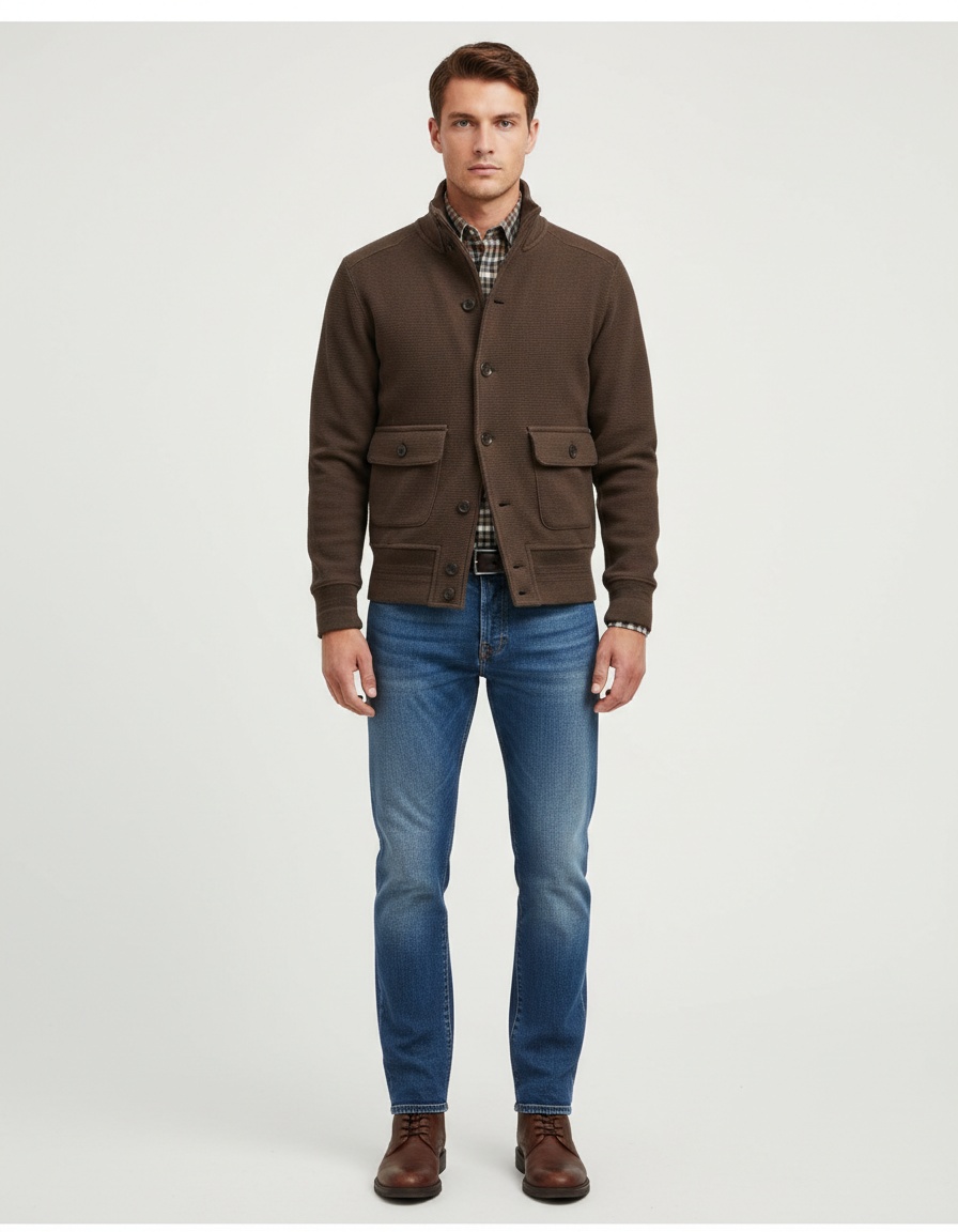 Stand Collar Casual Top Jacket with Korean Style Slim Fit for Winter and Daily Wear