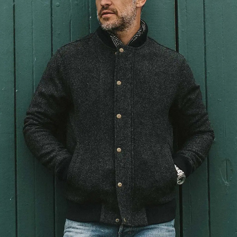 Loose Fit Solid Color Casual Winter Jacket for Menswear