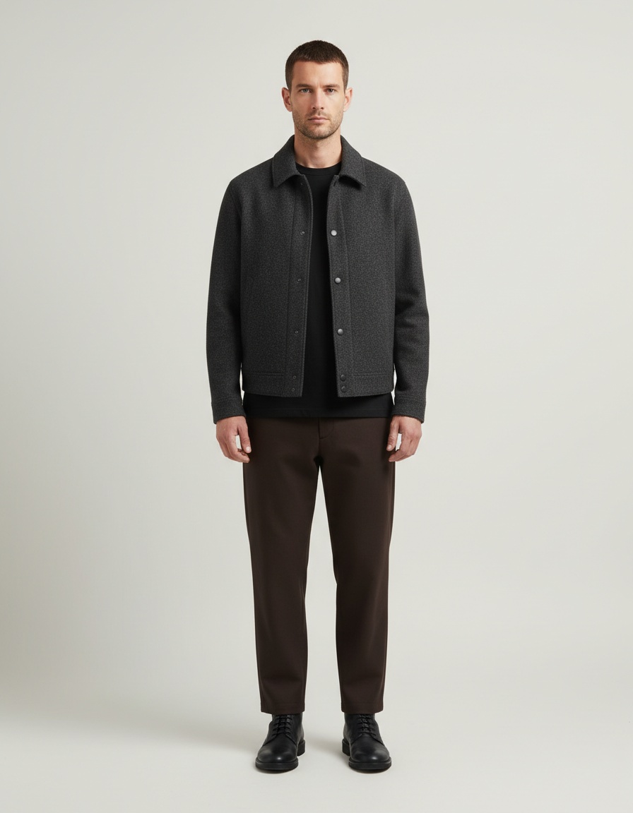 Loose Fit Solid Color Casual Winter Jacket for Menswear