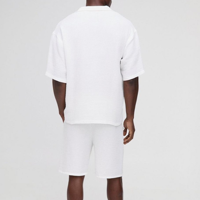 Casual Solid Color Collared Sports Suit for Spring and Summer Activities