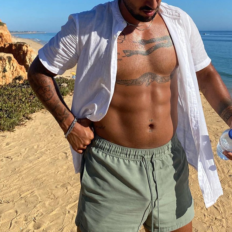 Katoenen linnen overhemd met lange mouwen, effen kleur, casual voor heren.