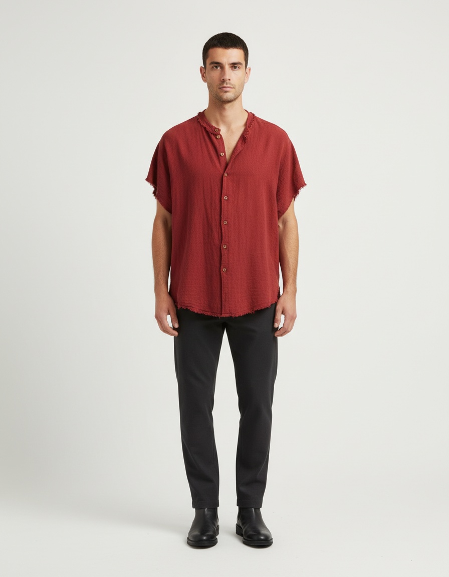 Cotton Linen Breathable Short Sleeve Shirt - Casual Summer Menswear