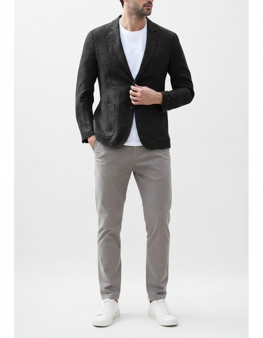 Linen Blend Short Sleeve Crew Neck T-Shirt - Breathable Loose Fit Casual Summer Menswear