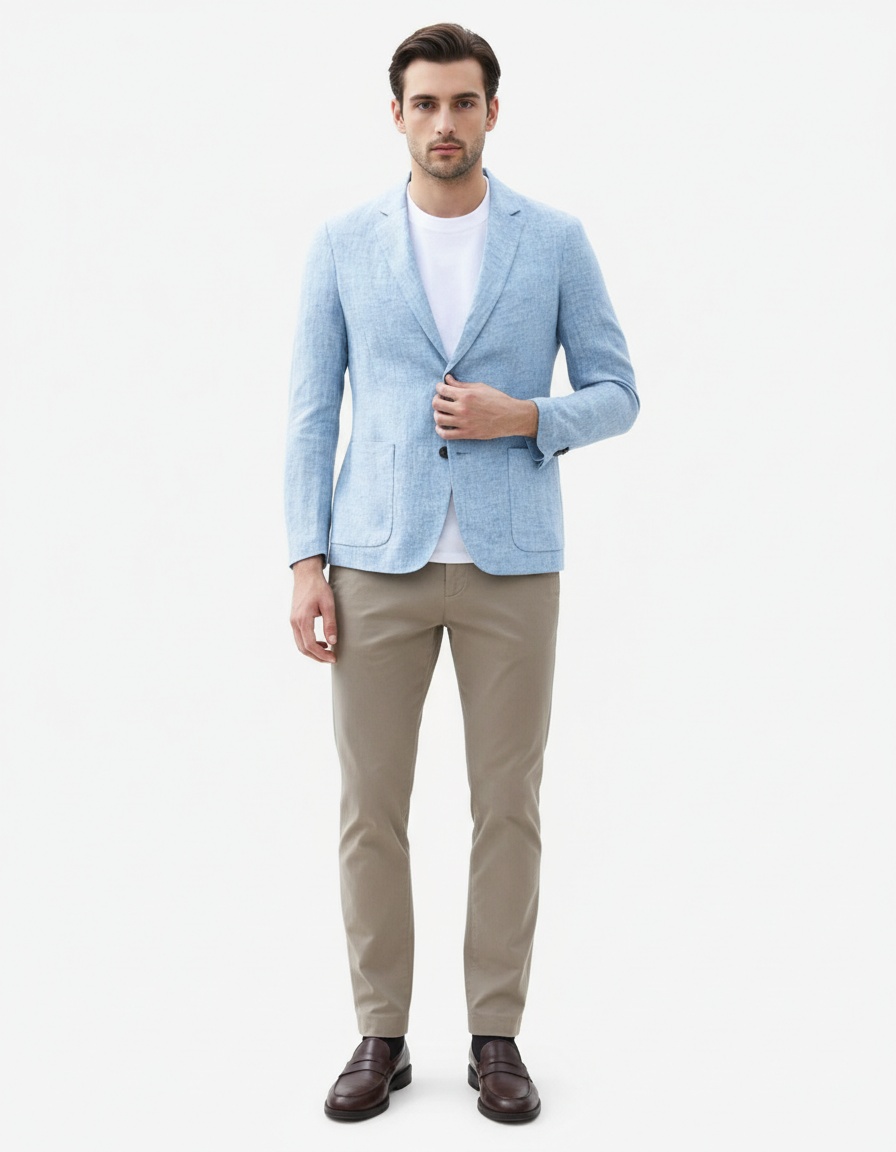 Linen Blend Short Sleeve Crew Neck T-Shirt - Breathable Loose Fit Casual Summer Menswear