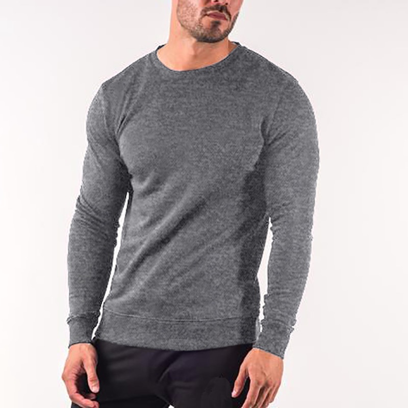 Slim Fit Pullover Knit Top - Breathable Casual Menswear for Spring and Autumn