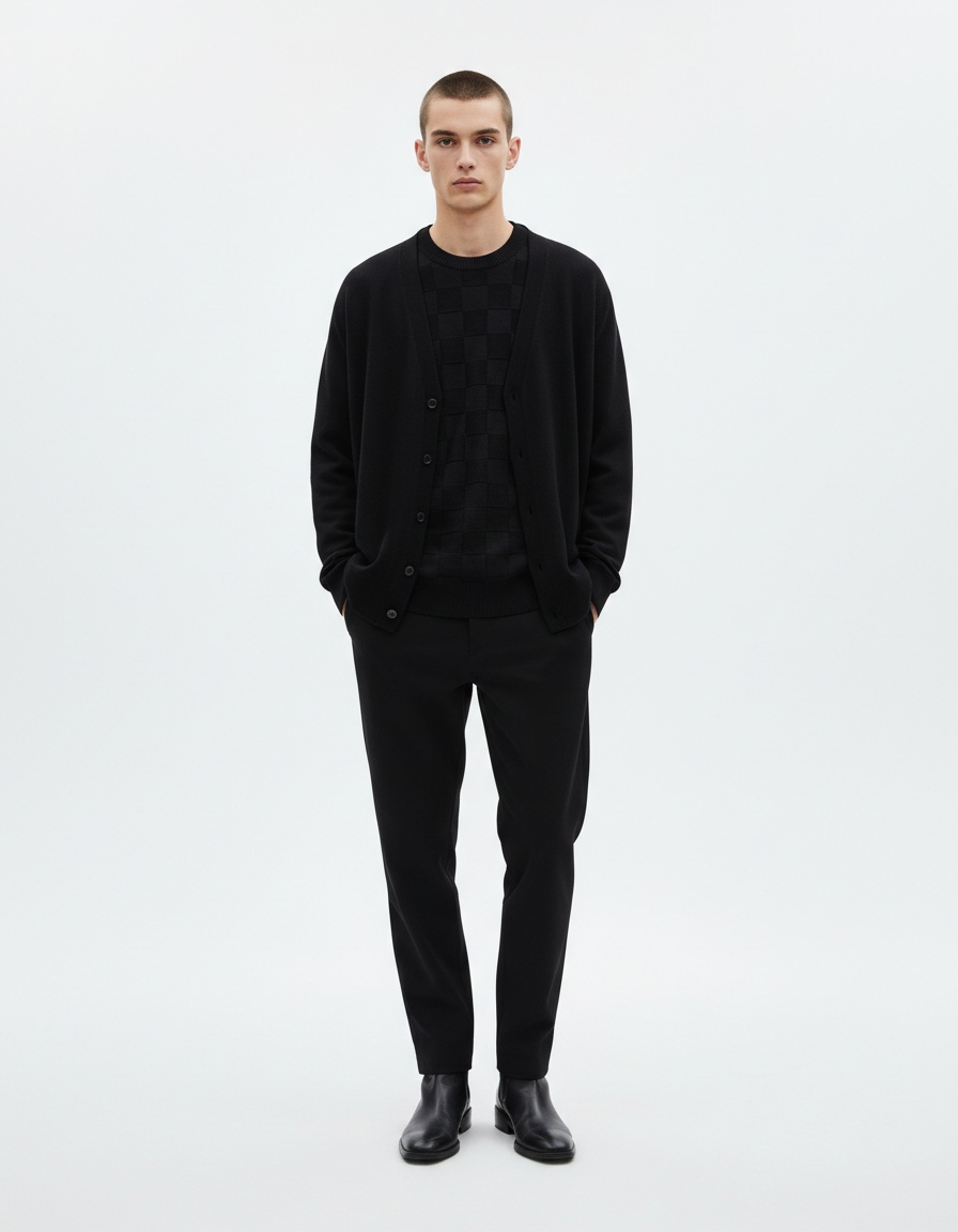 Ademend, casual vest van wolmix voor heren, perfect voor de winter.