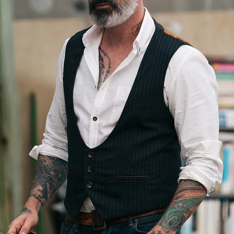 Single-Breasted Slim Fit Vest with Casual U-Neck for Winter Comfort