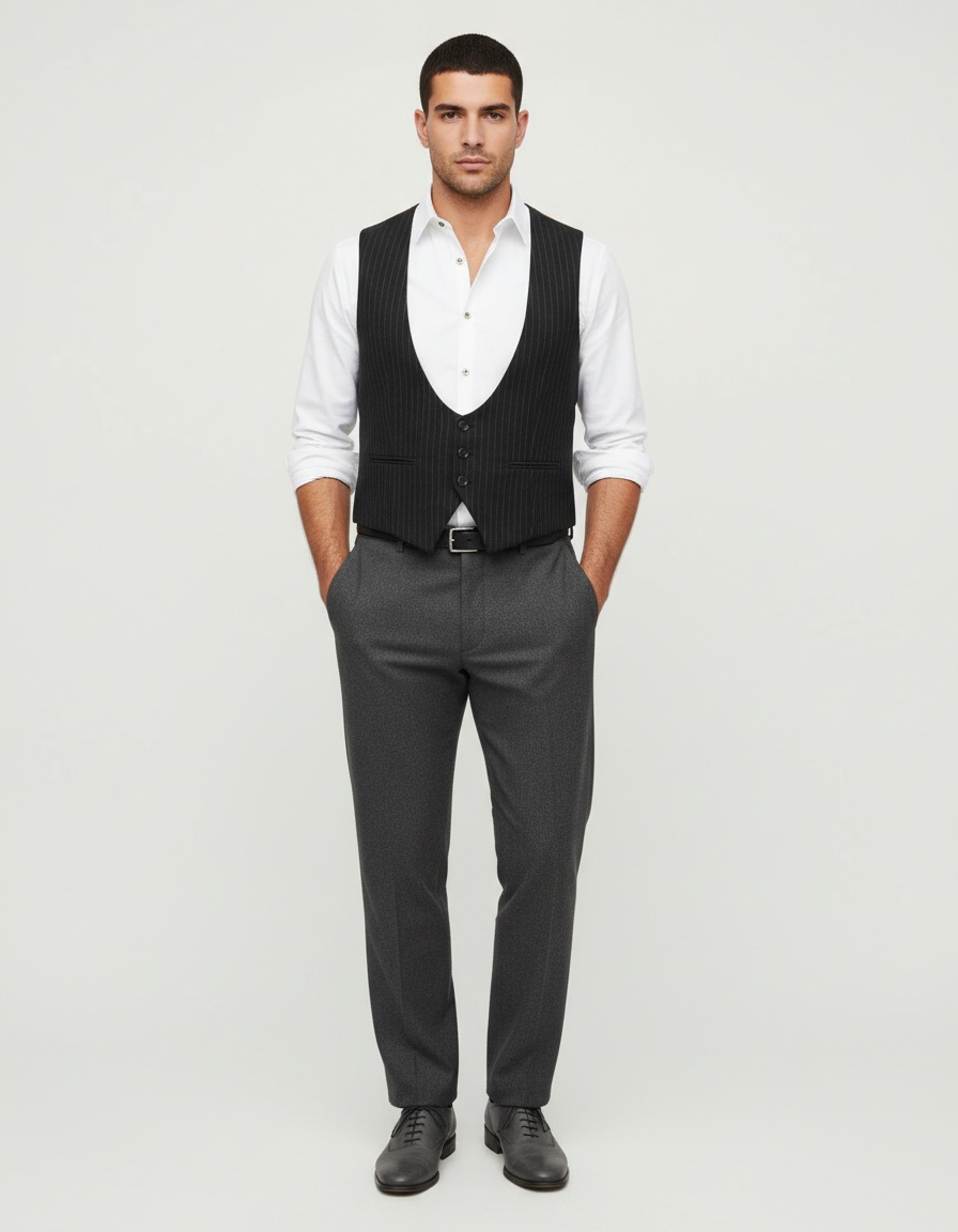 Single-Breasted Slim Fit Vest with Casual U-Neck for Winter Comfort