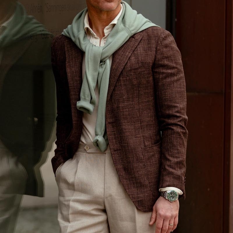 Men's Slim Fit Stand Collar Patchwork Vest - Breathable Cotton Blend Casual Style