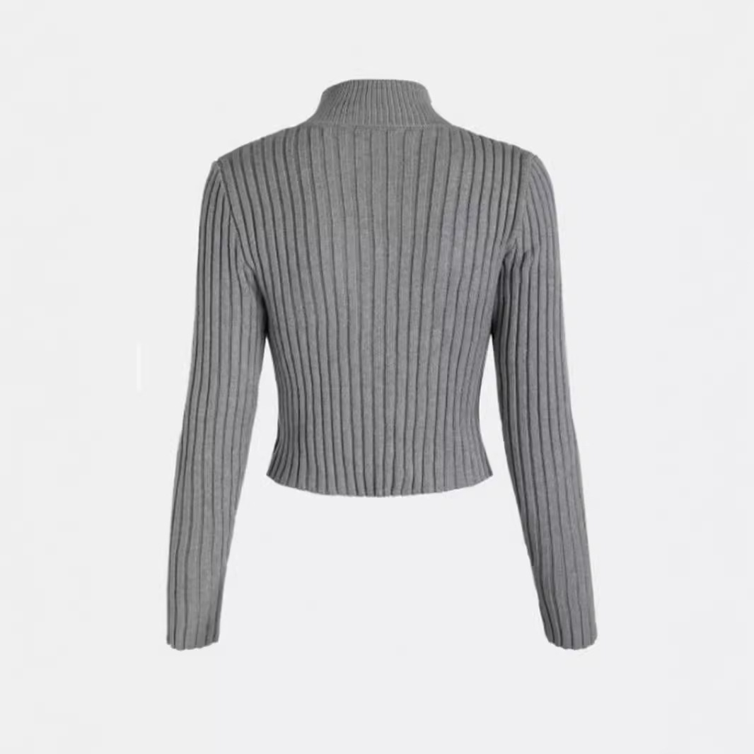 Lightweight Cropped Zip Up Cardigan Jacket for Spring Summer