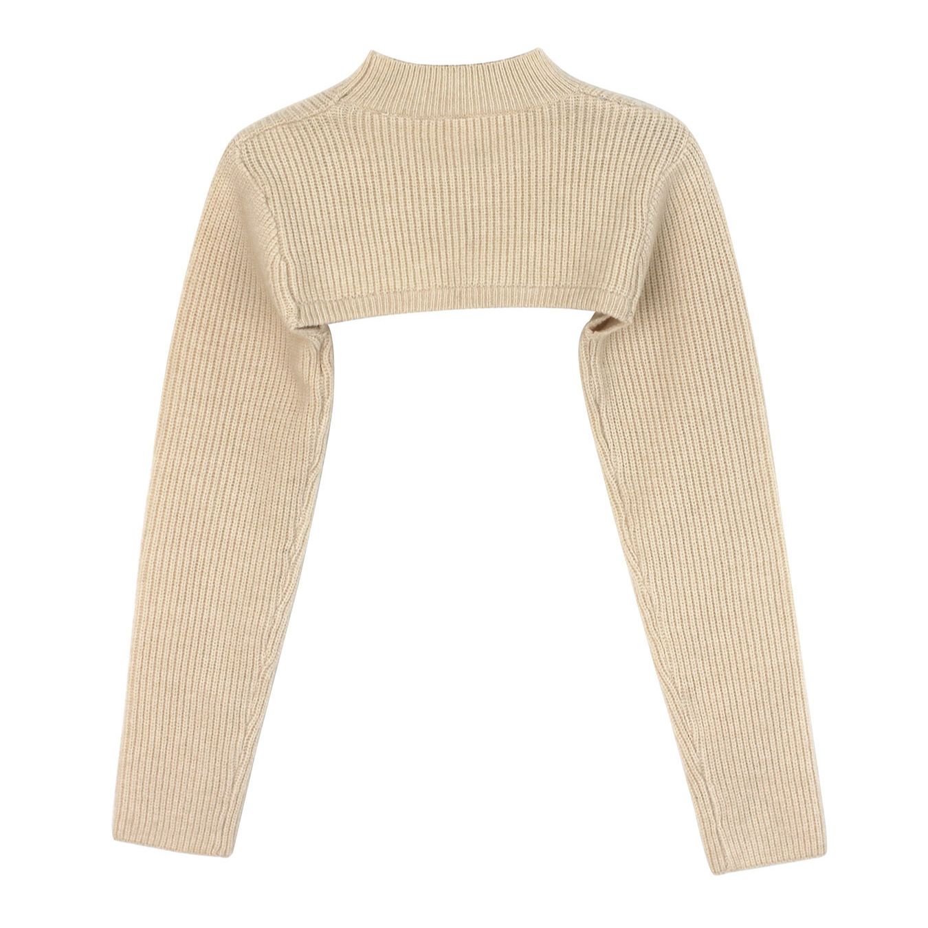 Knit Cropped Sweater Women's Long Sleeve Crew Neck Pullover SSU-00031