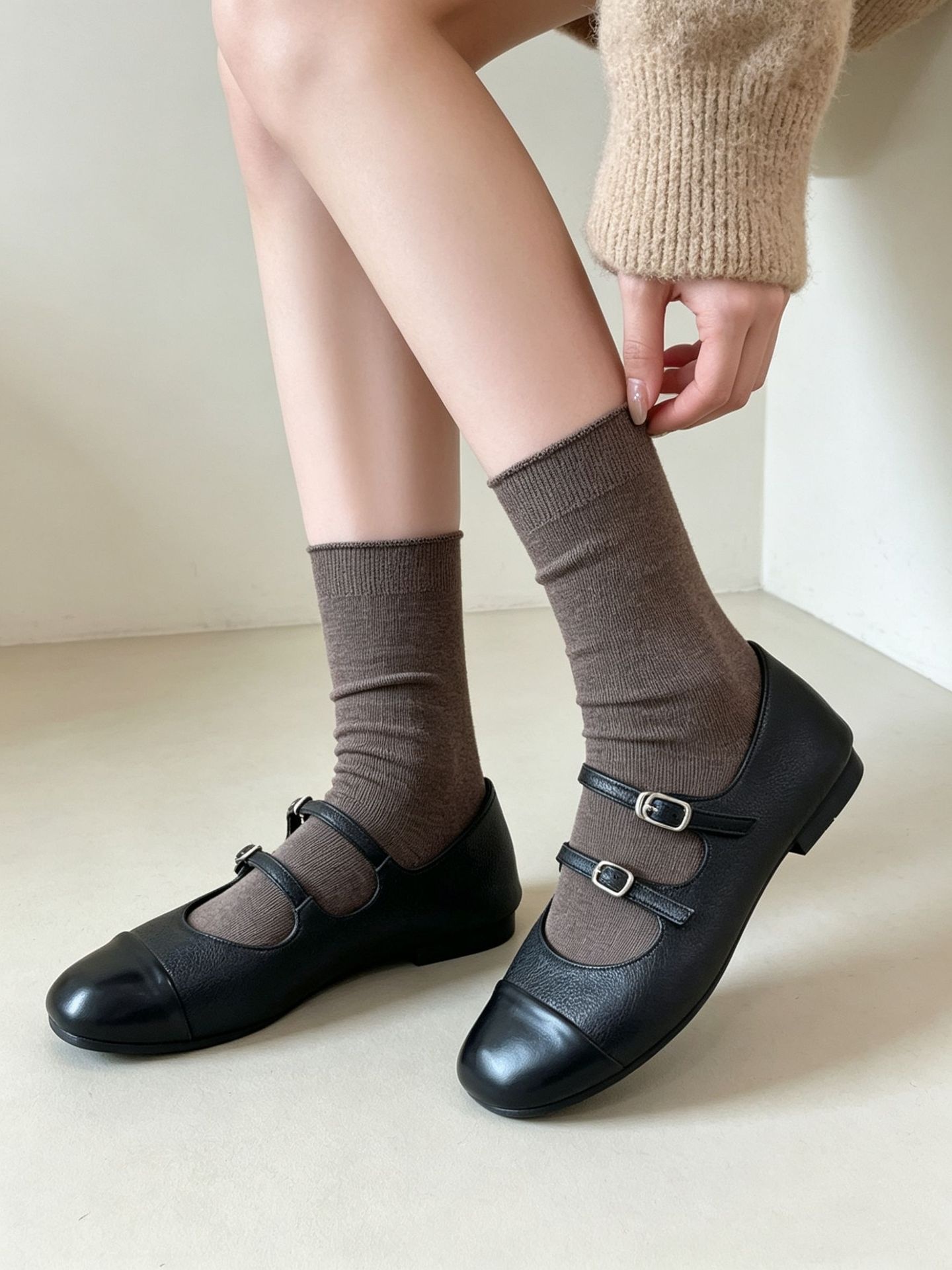 Cotton Women's Ribbed Slouch Crew Socks