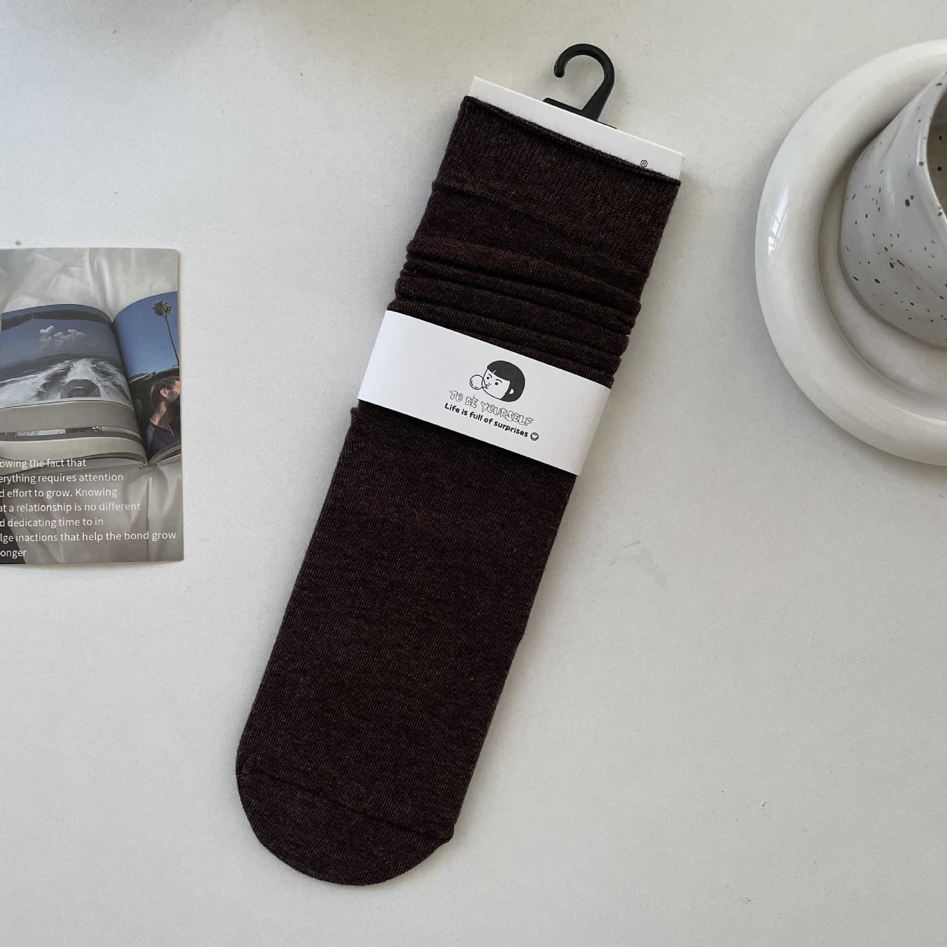 Cotton Women's Ribbed Slouch Crew Socks
