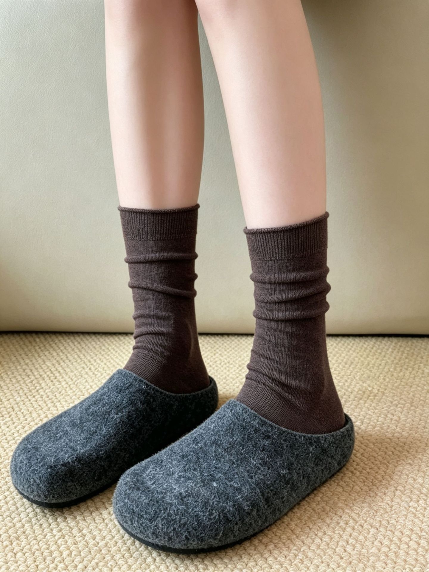 Cotton Women's Ribbed Slouch Crew Socks