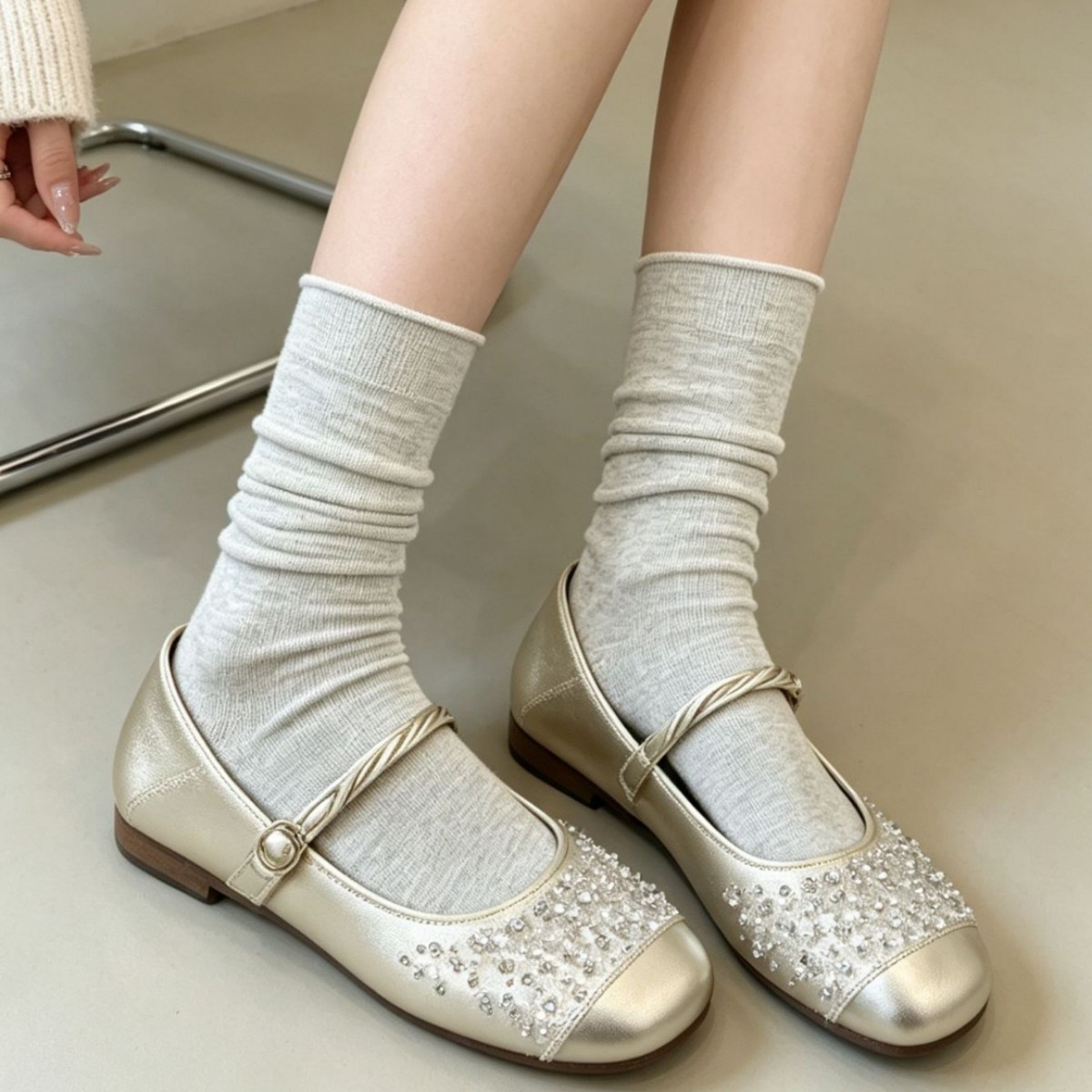 Cotton Women's Ribbed Slouch Crew Socks