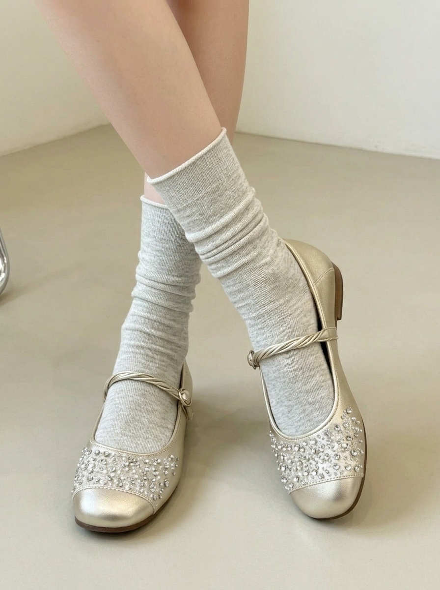 Cotton Women's Ribbed Slouch Crew Socks