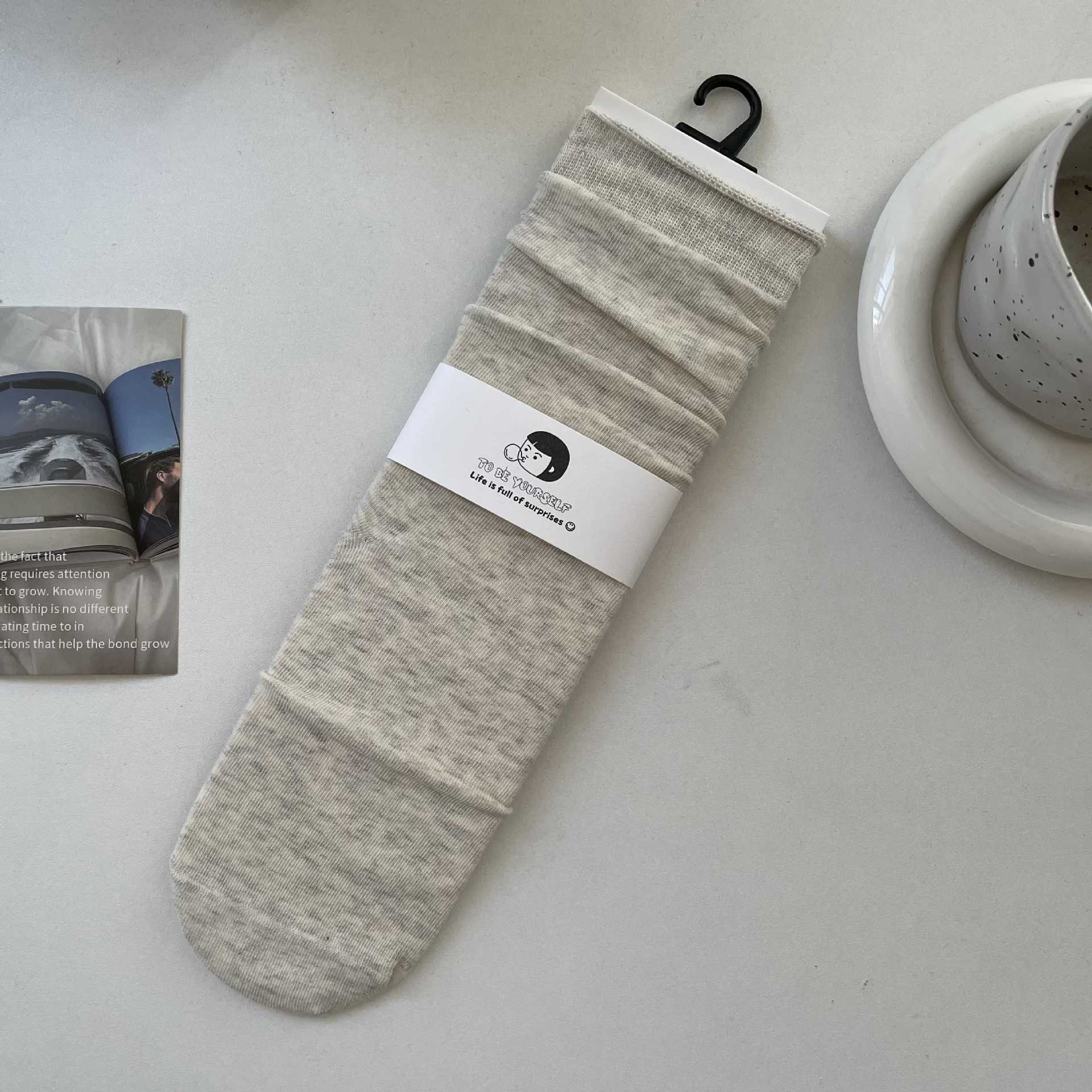 Cotton Women's Ribbed Slouch Crew Socks
