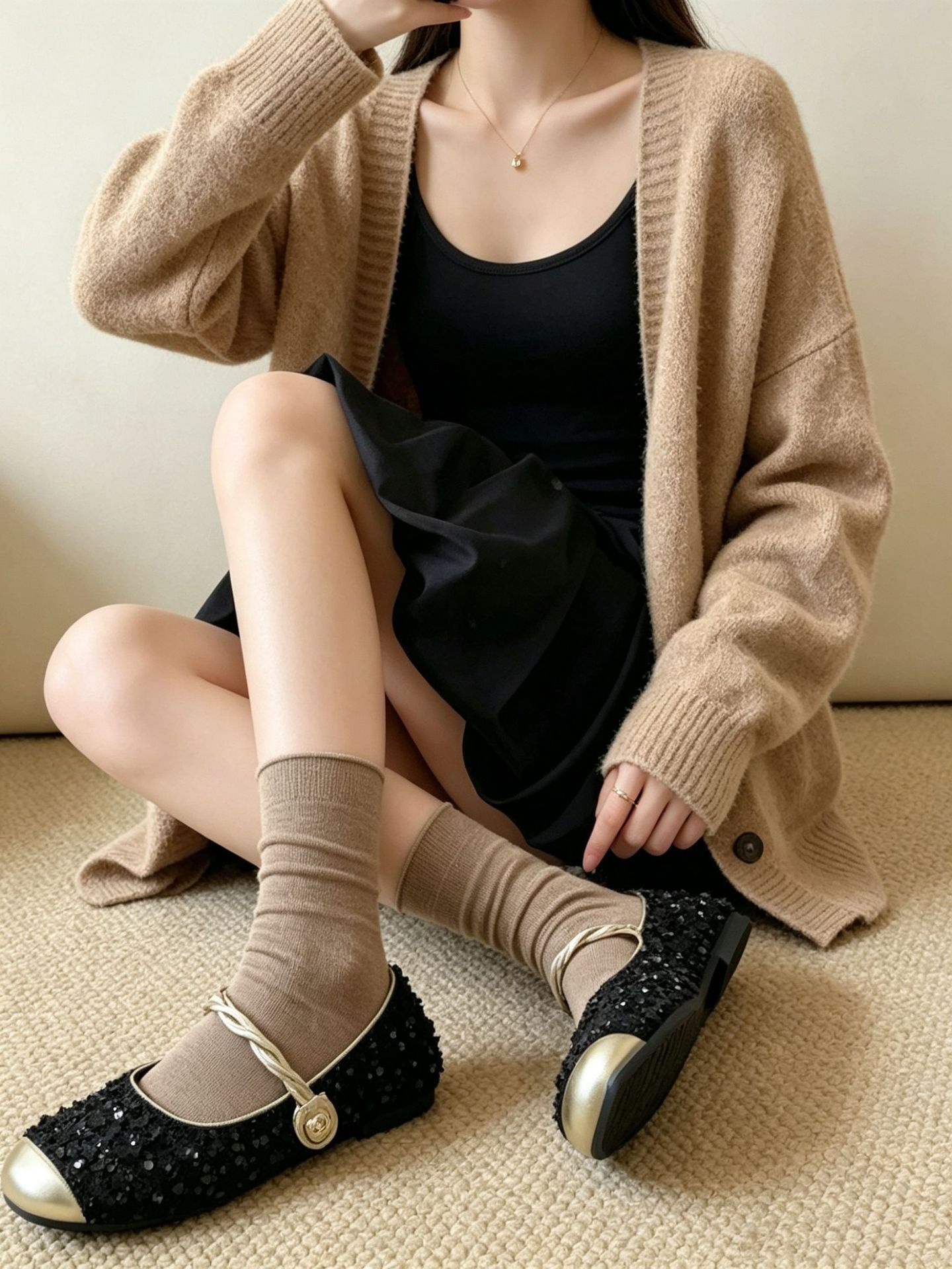 Cotton Women's Ribbed Slouch Crew Socks