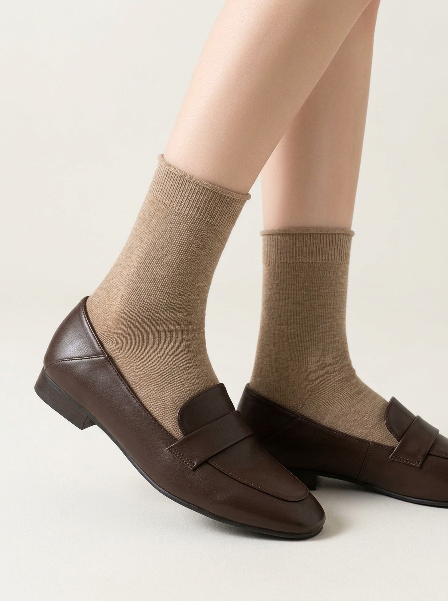 Cotton Women's Ribbed Slouch Crew Socks