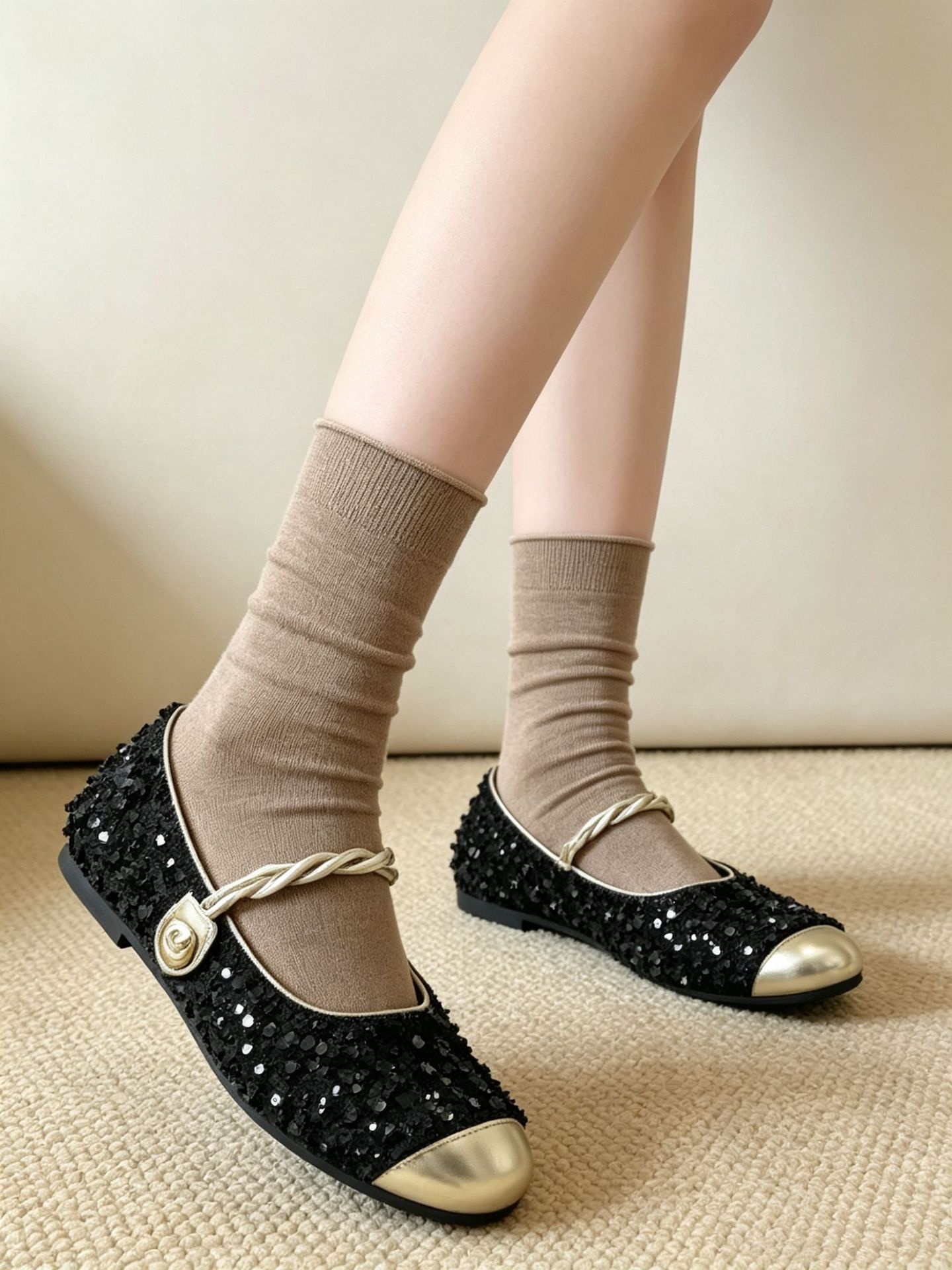 Cotton Women's Ribbed Slouch Crew Socks