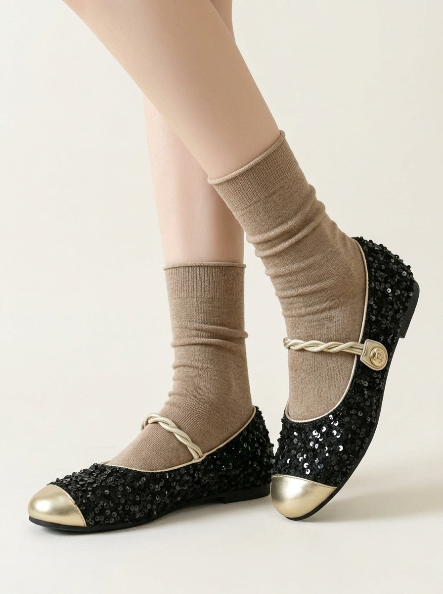 Cotton Women's Ribbed Slouch Crew Socks