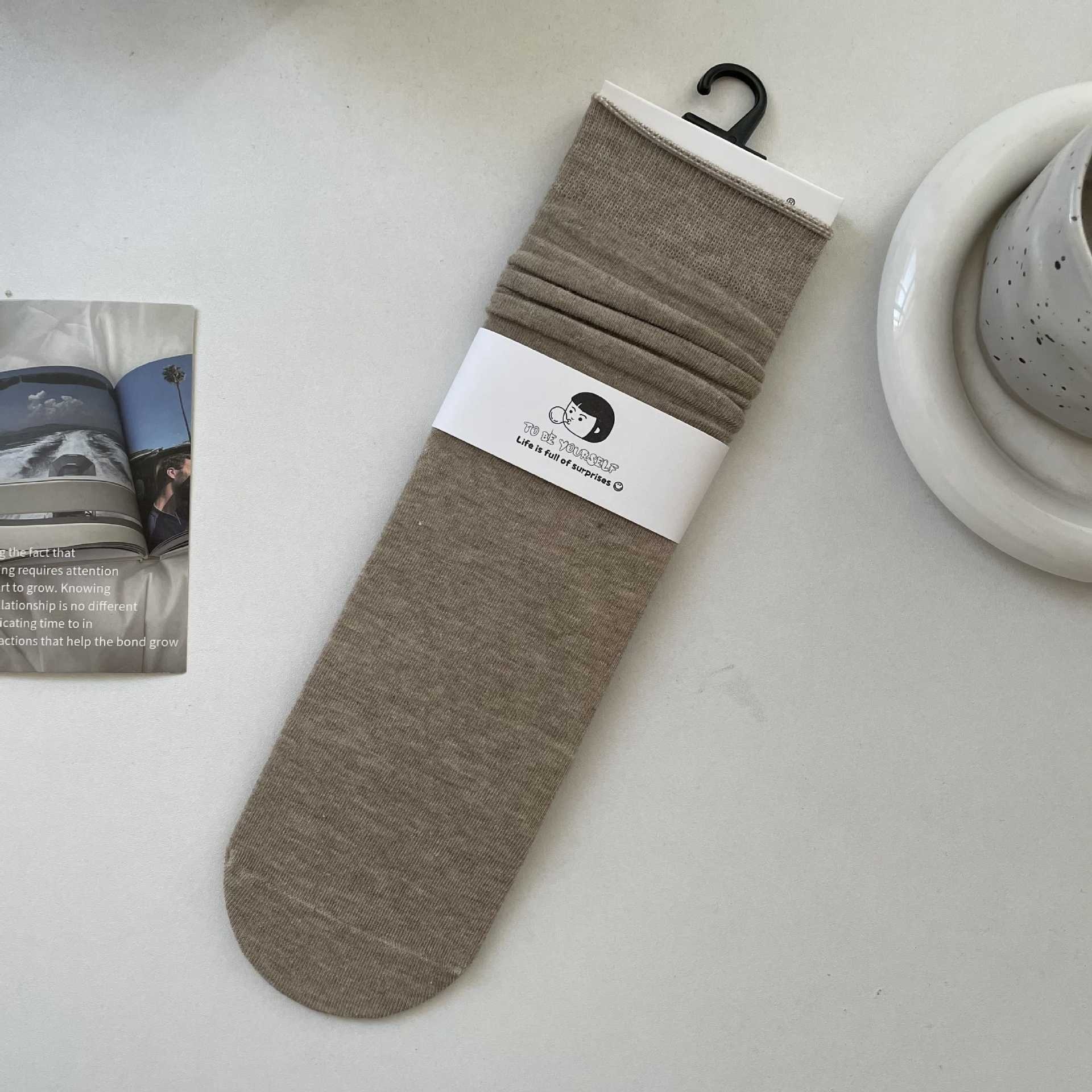Cotton Women's Ribbed Slouch Crew Socks