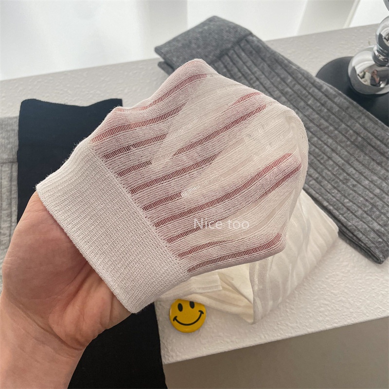 Women's Sheer Ribbed Crew Socks