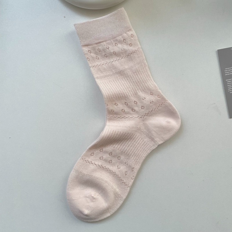 Women's Pointelle Knit Crew Socks