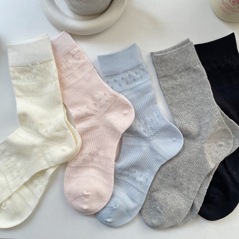 Women's Pointelle Knit Crew Socks