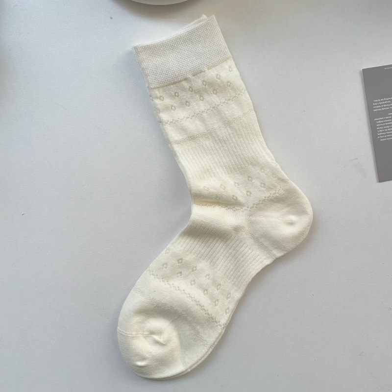 Women's Pointelle Knit Crew Socks