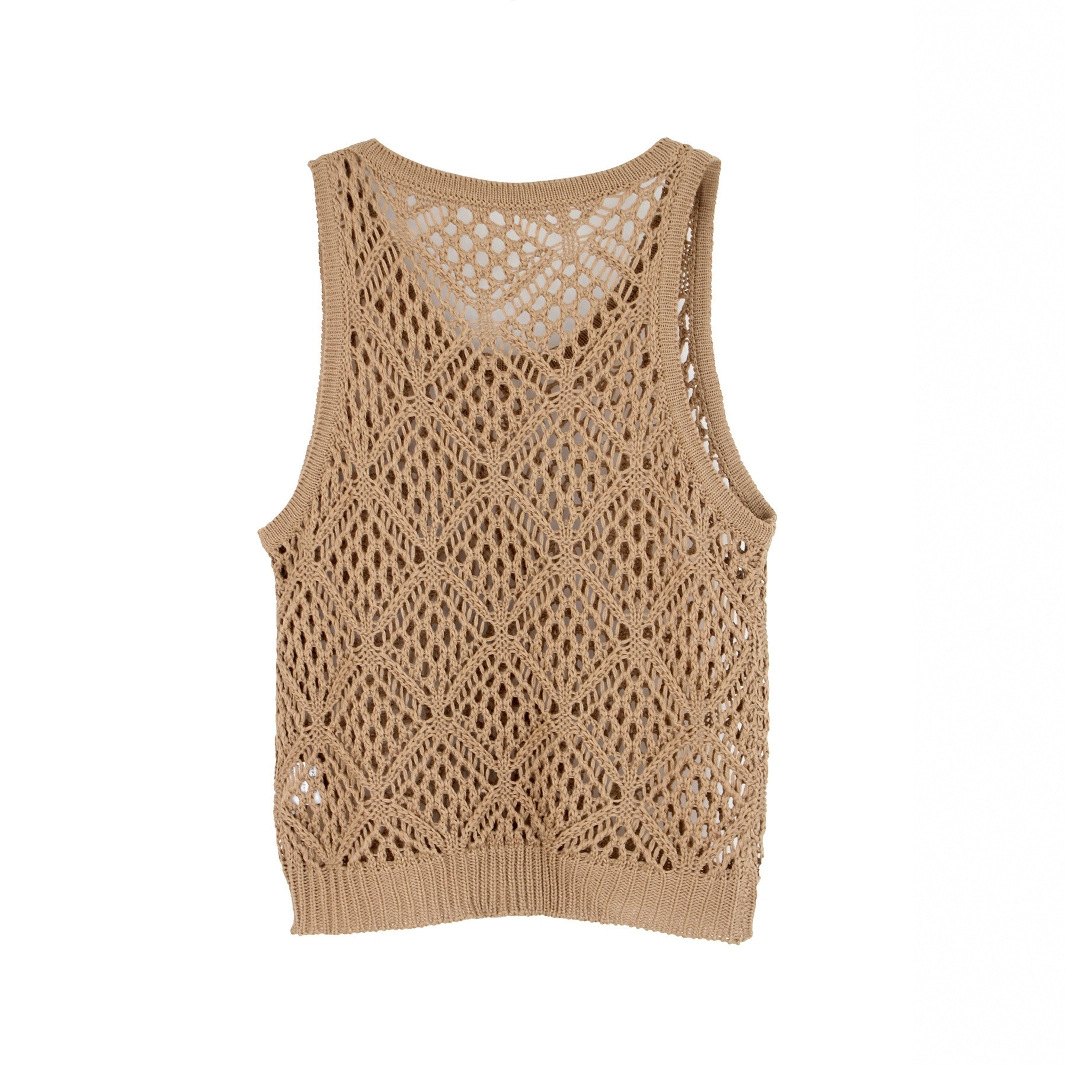 Knit Crochet Tank Top Beach Vacation Spring Summer SSU-00057
