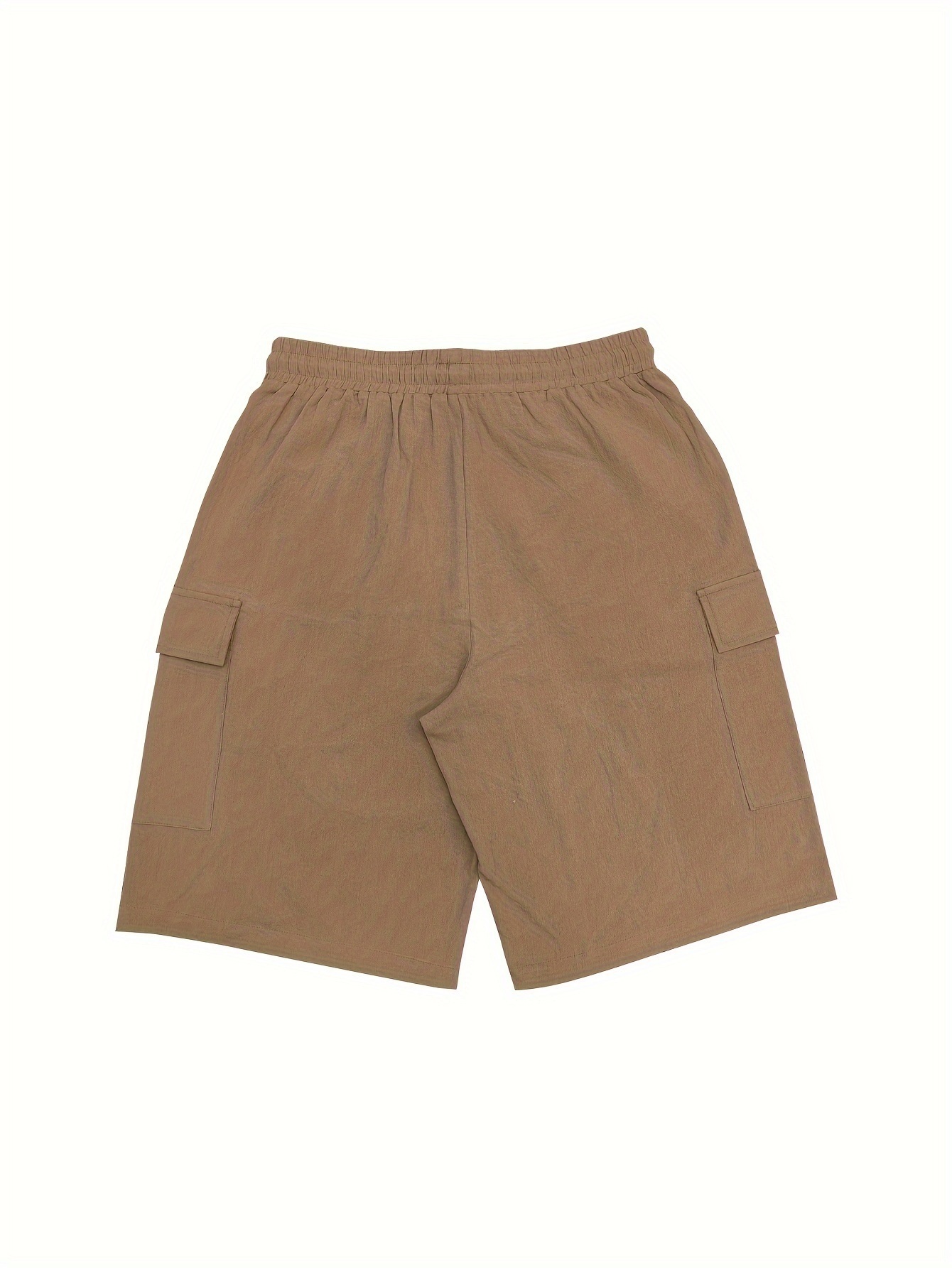 Cotton Blend Multi-Pocket Cargo Shorts with Drawstring for Men's Casual Summer Wear