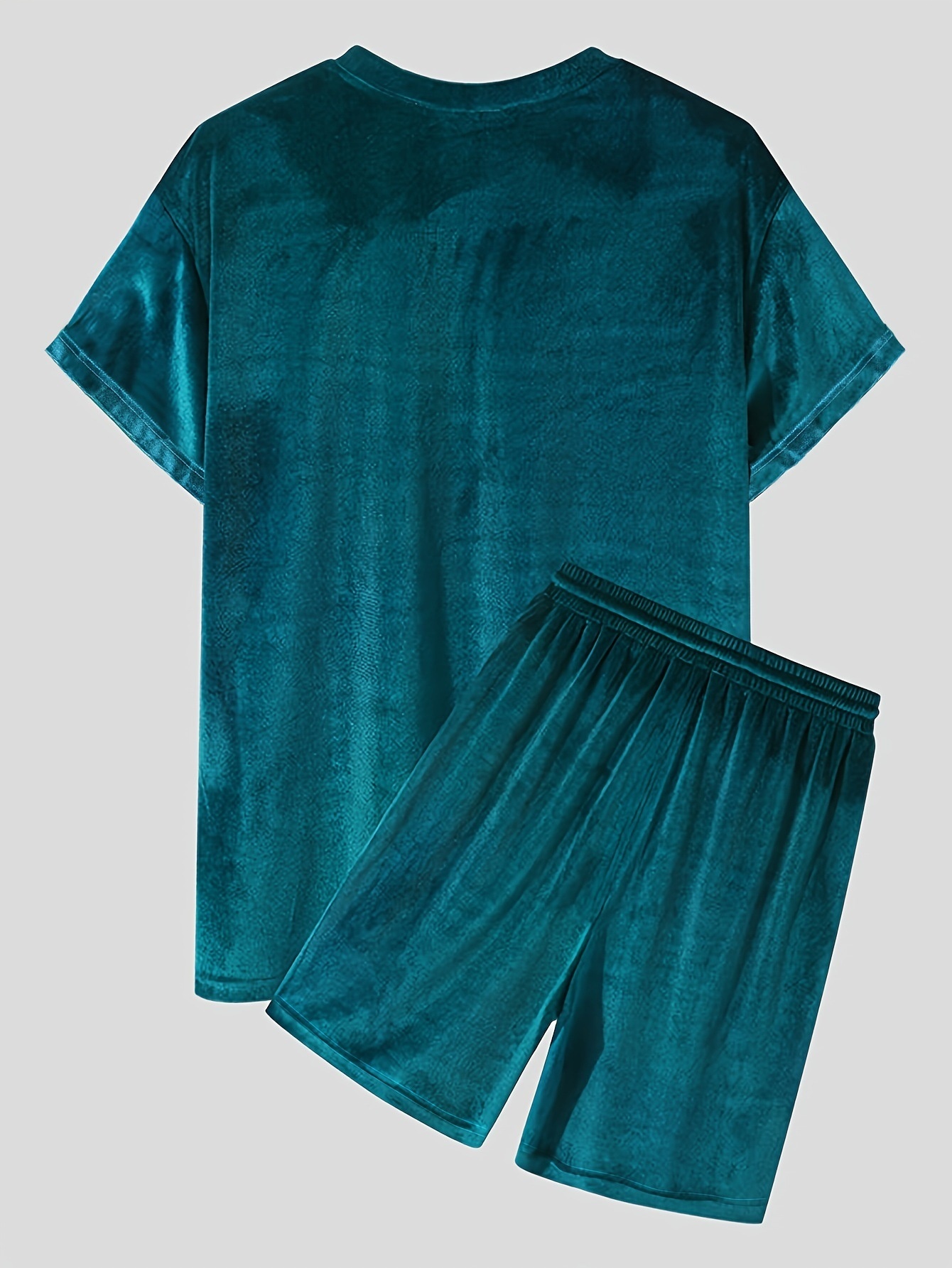 Cotton Blend Short-Sleeve T-Shirt and Shorts Two-Piece Set for Men's Casual Summer Wear